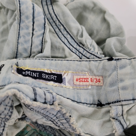 River Island Mini Jean Skirt Sz - Picture 4 of 7